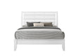 Evan White Modern Contemporary Wood Veneer Queen Sleigh Bed angled view