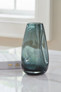Beamund teal blue glass vase set of 2