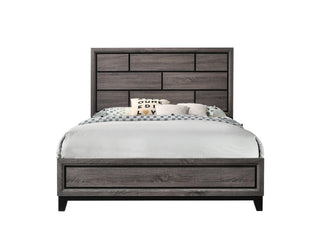 Akerson Gray Finish Queen Panel Bed front view