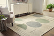 Dallane Linen Blue Green 8x10 Rug showing full rectangular geometric pattern