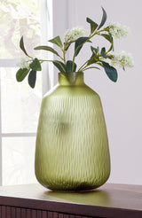 Scottyard Olive Green Vase front angle view
