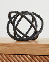 Barlee black metal sculpture set of 2, front view