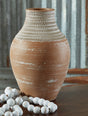 Reclove Distressed White Terra Cotta Vase front view