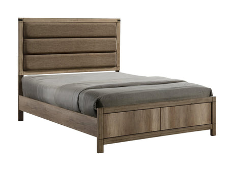 Matteo Melamine Queen Fabric Upholstered Panel Bed front view