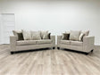 main view of Hollywood Beige Velvet Upholstered Sofa and Loveseat set