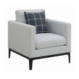 Apperson Light Grey Cushioned Back Arm Chair front view