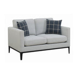 Apperson Cushioned Back Loveseat light grey front angle