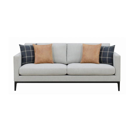 Apperson Cushioned Back Sofa Light Grey main front view