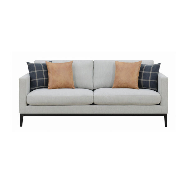 Apperson Cushioned Back Sofa Light Grey main front view