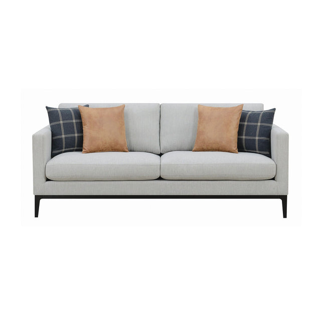 Apperson Cushioned Back Sofa Light Grey main front view