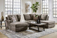 Ashley Putty Fabric Upholstered Sectional sofa main view