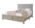 Jaylen Cream King LED Faux Leather Tufted Upholstered Panel Bed side view