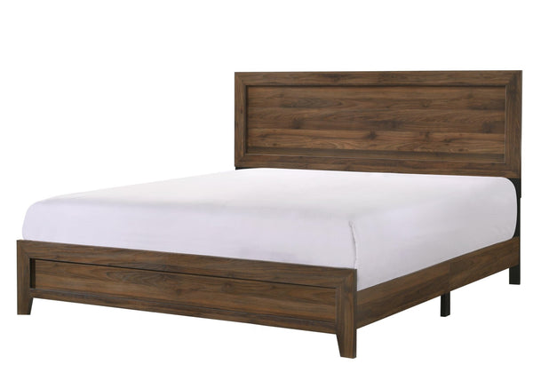 Millie Cherry Brown King Panel Bed front view