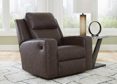 Lavenhorne Granite Faux Leather Recliner front view