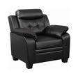 Finley Black Tufted Upholstered Accent Chair front angle