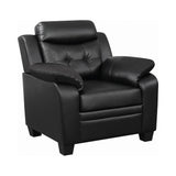 Finley Black Tufted Upholstered Accent Chair front angle
