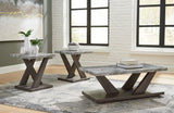 Brown and gray modern contemporary marble top rectangle coffee table with casters and lower shelf