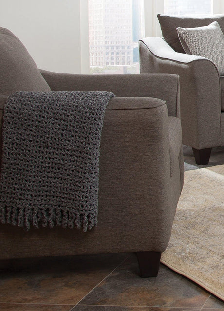Salizar Grey Flared Arm Chair front view