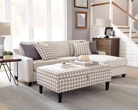 Mcloughlin Cream Upholstered Sectional Sofa main view