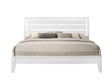 Evan White Modern King Size Sleigh Bed angled view