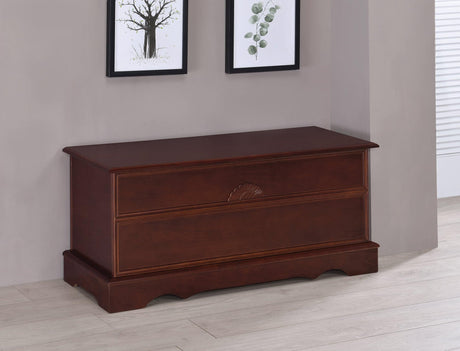 Paula Rectangular Cedar Chest warm brown angle view