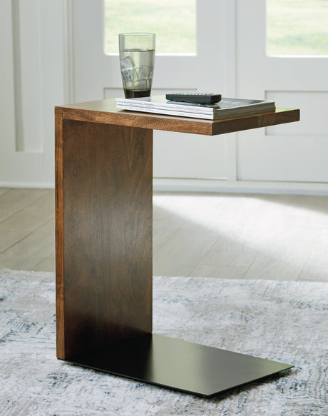 Wimshaw Brown Black Accent Table angled view