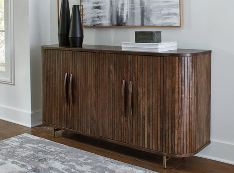 Amickly Dark Brown Mango Wood Accent Cabinet front view
