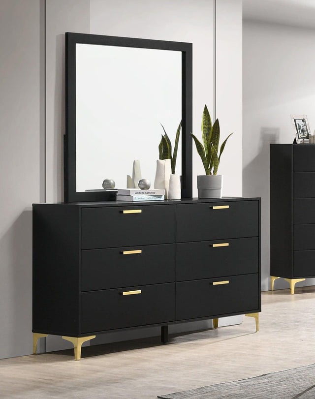 Kendall Square black dresser mirror front view