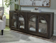 Dreley Grayish Brown Accent Cabinet front view