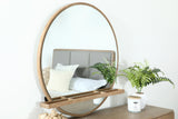 Arini Round Dresser Mirror front view highlighting round frame and sand wash finish