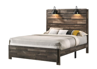 Carter Brown LED Platform King Bed angled view showing headboard and LED lighting