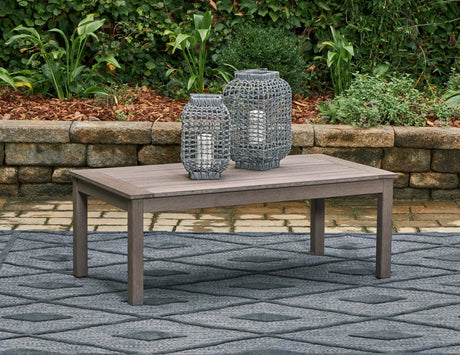 Hillside Barn Brown Outdoor Coffee Table angled view