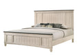 Sawyer cream and brown king panel bed front angle