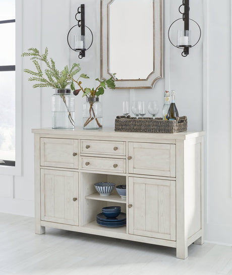 Robbinsdale Antique White Dining Server front view