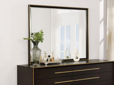 Durango Floor Mirror in smoked peppercorn finish showing full front view