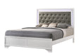 Lyssa Frost King LED Faux Leather Upholstered Tufted Panel Bed - front view