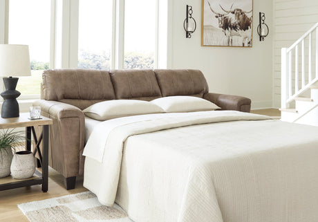 Navi Fossil Faux Leather Queen Sofa Sleeper front view