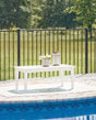 Hyland Wave White Outdoor Coffee Table, front angle view