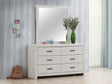 Front view of Brantford Rectangle Dresser Mirror in Coastal White
