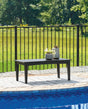 Hyland Wave Black Outdoor Coffee Table, front angle view