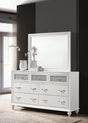 Barzini White Rectangular Dresser Mirror front view