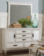 Franco Rectangular Mirror Antique White front view