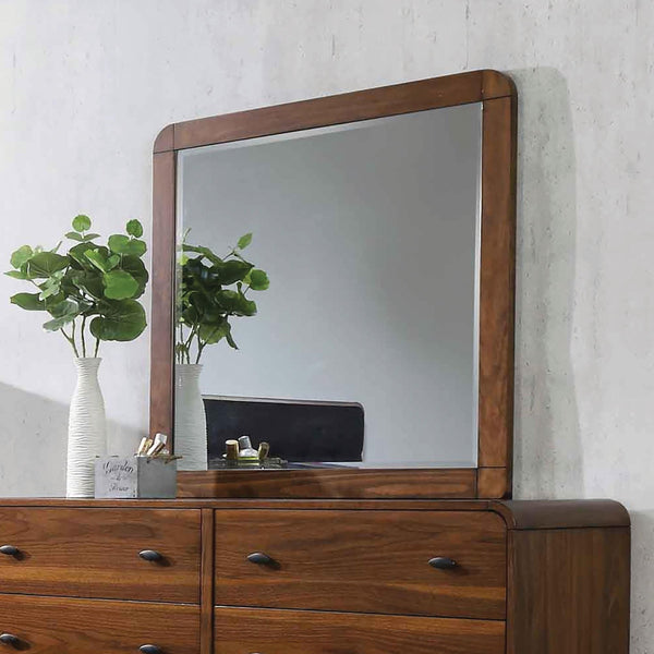 Robyn Rectangular Mirror Dark Walnut front angle