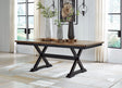 Wildenauer Brown Black Dining Extension Table front angle