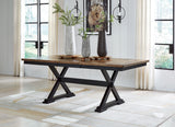 Wildenauer Brown Black Dining Extension Table front angle