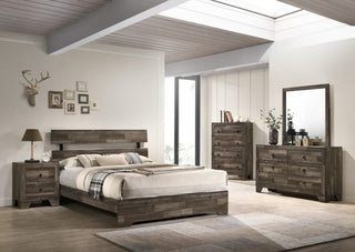 Atticus Brown Platform Bedroom Set main view with bed
