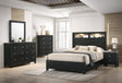 Cadence Black LED Bookcase Panel Bedroom Set main view