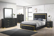 Pepe Black Fabric Upholstered Tufted Panel Bedroom Set main view