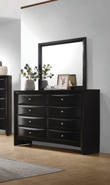 Briana Rectangle Black Dresser Mirror front view