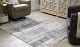 Rhettner multi-color abstract rug 5'3" x 7'3" front view